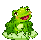 a cute croaking frog